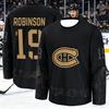 Tuta da Allenamento per Hockey su Ghiaccio Maschile Canadese - Traspirante, Asciugatura Rapida Versione Nera e Oro Manica Lunga Top Famiglia