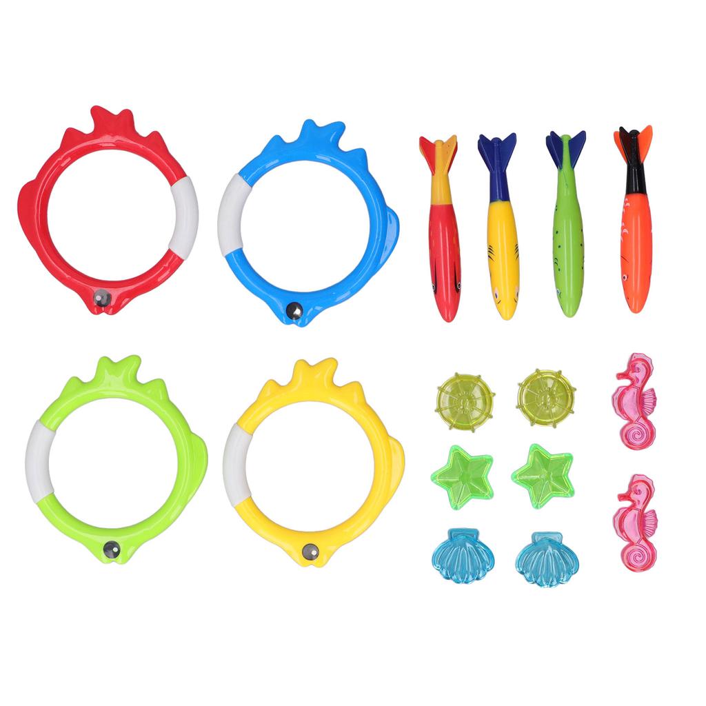Torpedos Swim Sinking Set Seahorses Fish Rings Underwater Swimming Pool Toy for Children Kids