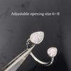 Electroplated gold full diamond water drop ring with an open ring. Advanced fashion gift