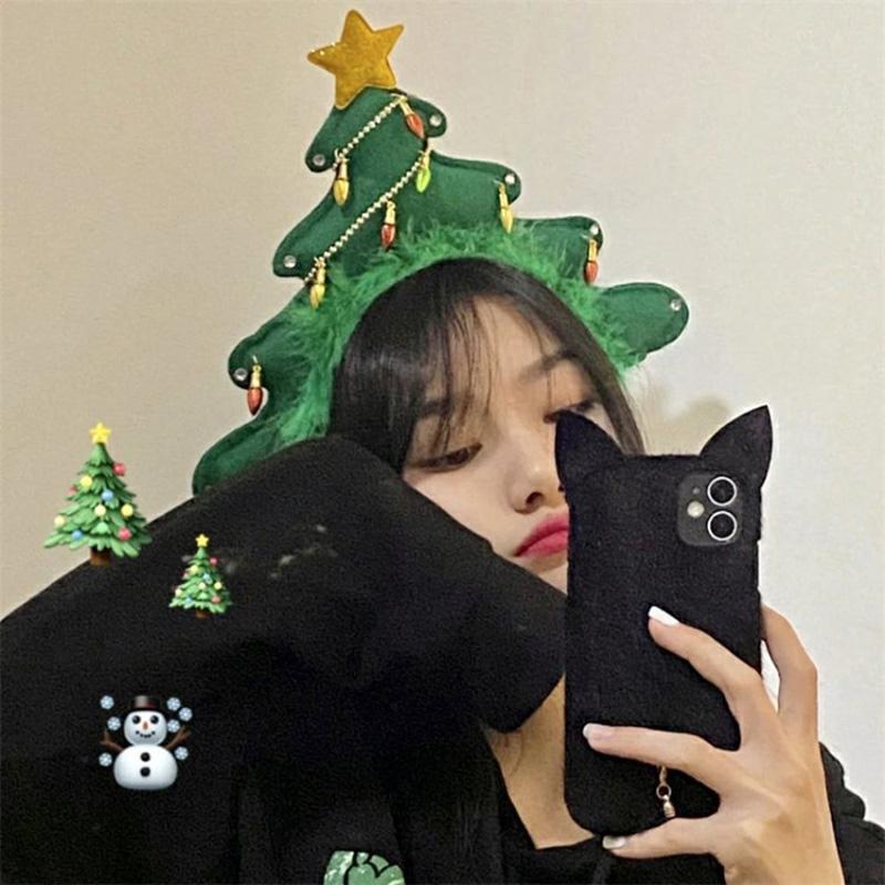 Merry Christmas Hat Green Glitter Christmas Tree Caps Christmas Decoration 2025 Xmas New Year Gifts Home Navidad Party Props