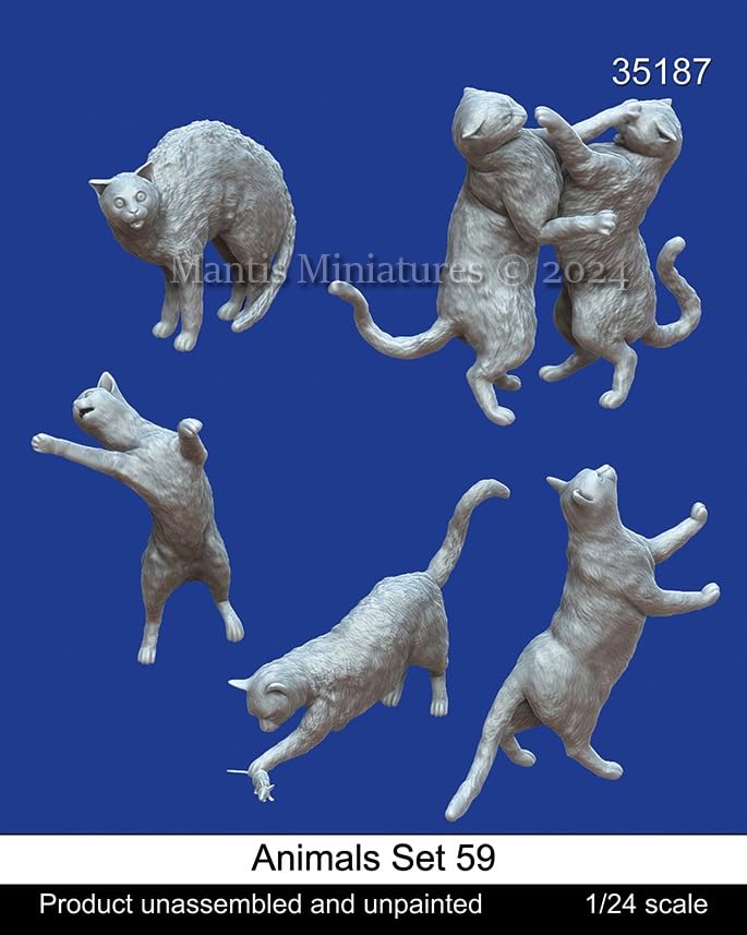 Mantis Miniatures Animal Set 59 Cat Resin Kit Man35187 1/24 (Animal)