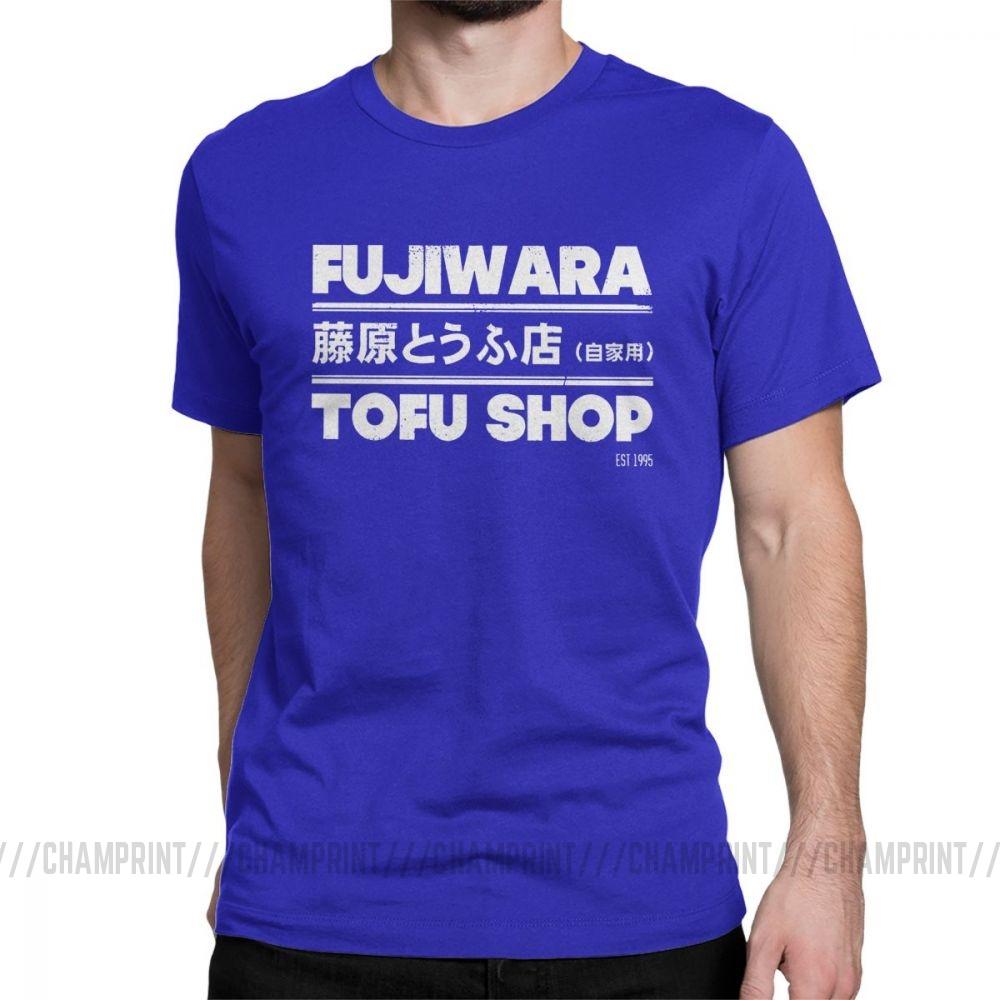 Anime Initial D Tees Fashion Fujiwara Takumi Fujiwara Tofu Shop T Shirt Men S Cotton Vintage
