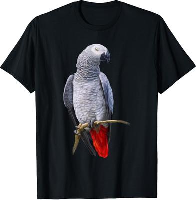 Bella T-shirt Unisex Regalo Pappagallo Grigio Africano