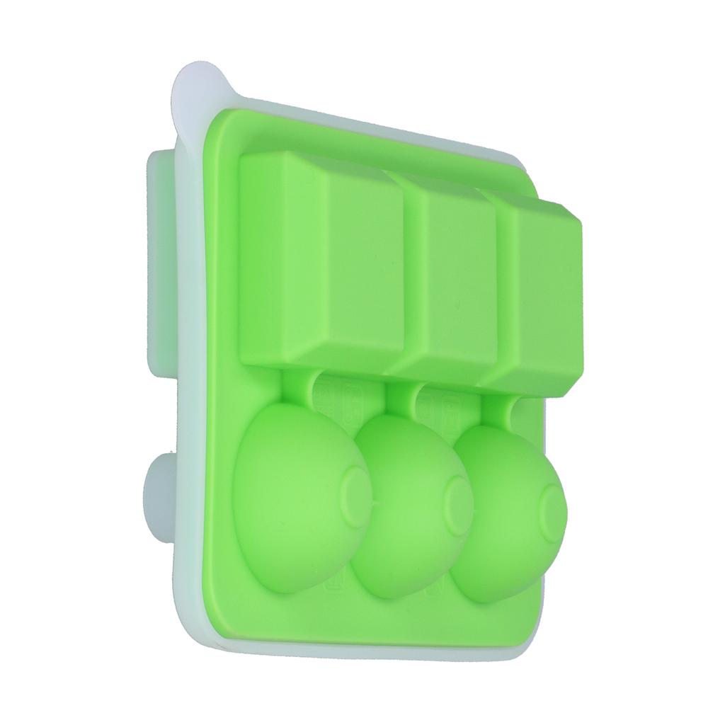 Ice Cubes Tray Food Grade Silicone 6 Grid Ice Tray with Funnel Design for Coffee CocktailLight Green