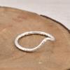 Minimalist Wave Ring 925 Sterling Silver | Curved Stackable Ring | Dainty Hammered Band | Simple Everyday Ring | Gift for Her