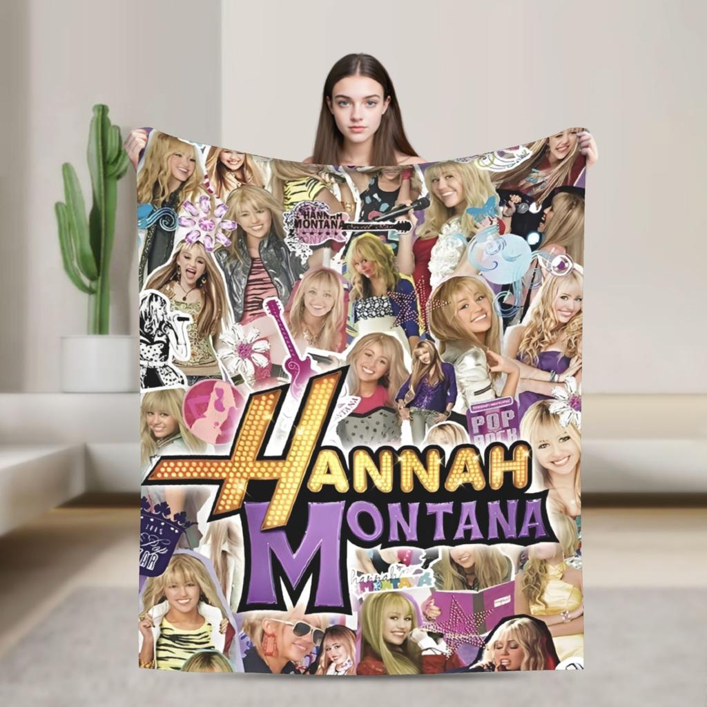 Hannah Montana Miley Stewart Deka Vtipná TV Flanelová Vtipná Měkká Přehozová Deka pro Domov Restaurace Textilní Dekorace Cestování