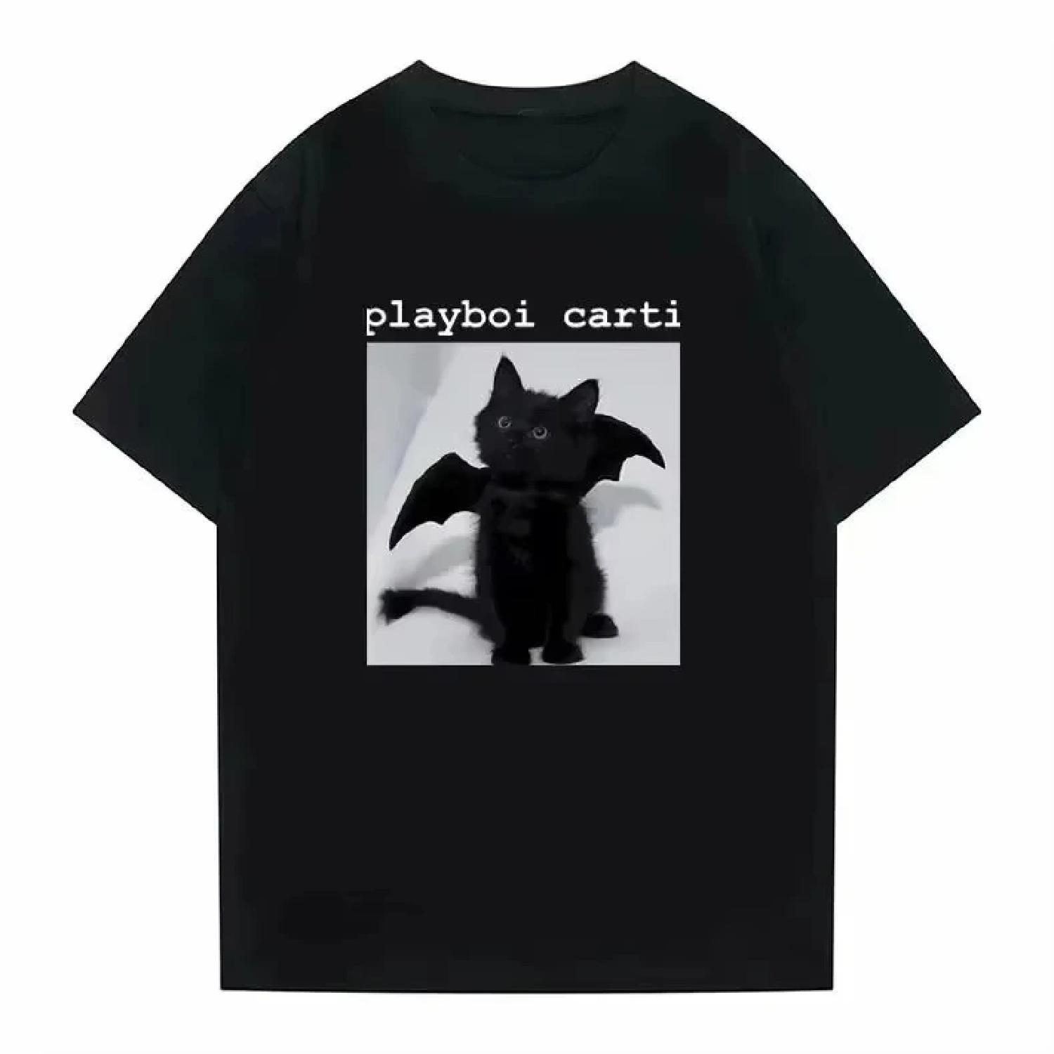 2025 Хип-хоп Оверсайз Playboi Carti Панк Не Мертв Опиум Спасает Жизни Принт Футболка Повседневная Свободная Футболка S