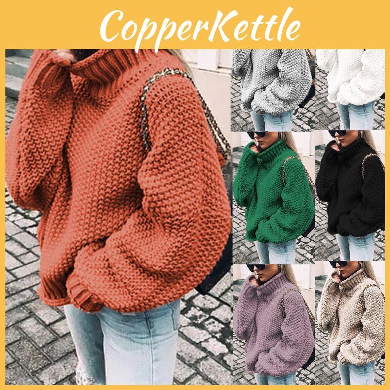 Stylish Winter Women's High Neck Pullover Long Sleeve Sweater For Ultimate Warmth