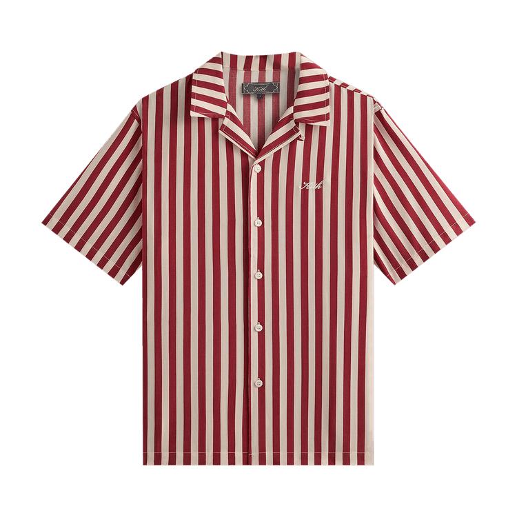

Kith Striped Thompson Camp Collar Shirt Allure Men Tops Red KHM033471-620 M