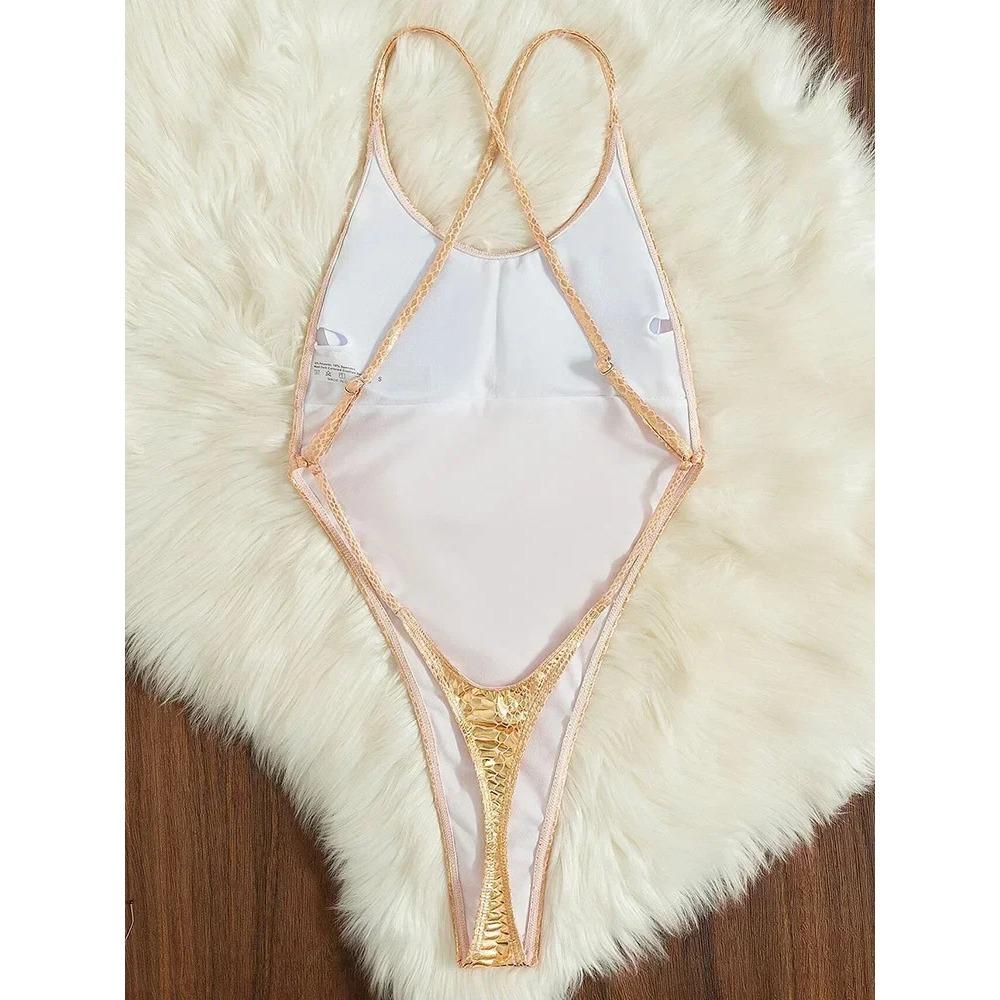 Extreme Mini Micro String Cross Backless Women Monokini Swimwear One Piece Swimsuit Female High Cut Bathing Suit Swim Beachwear