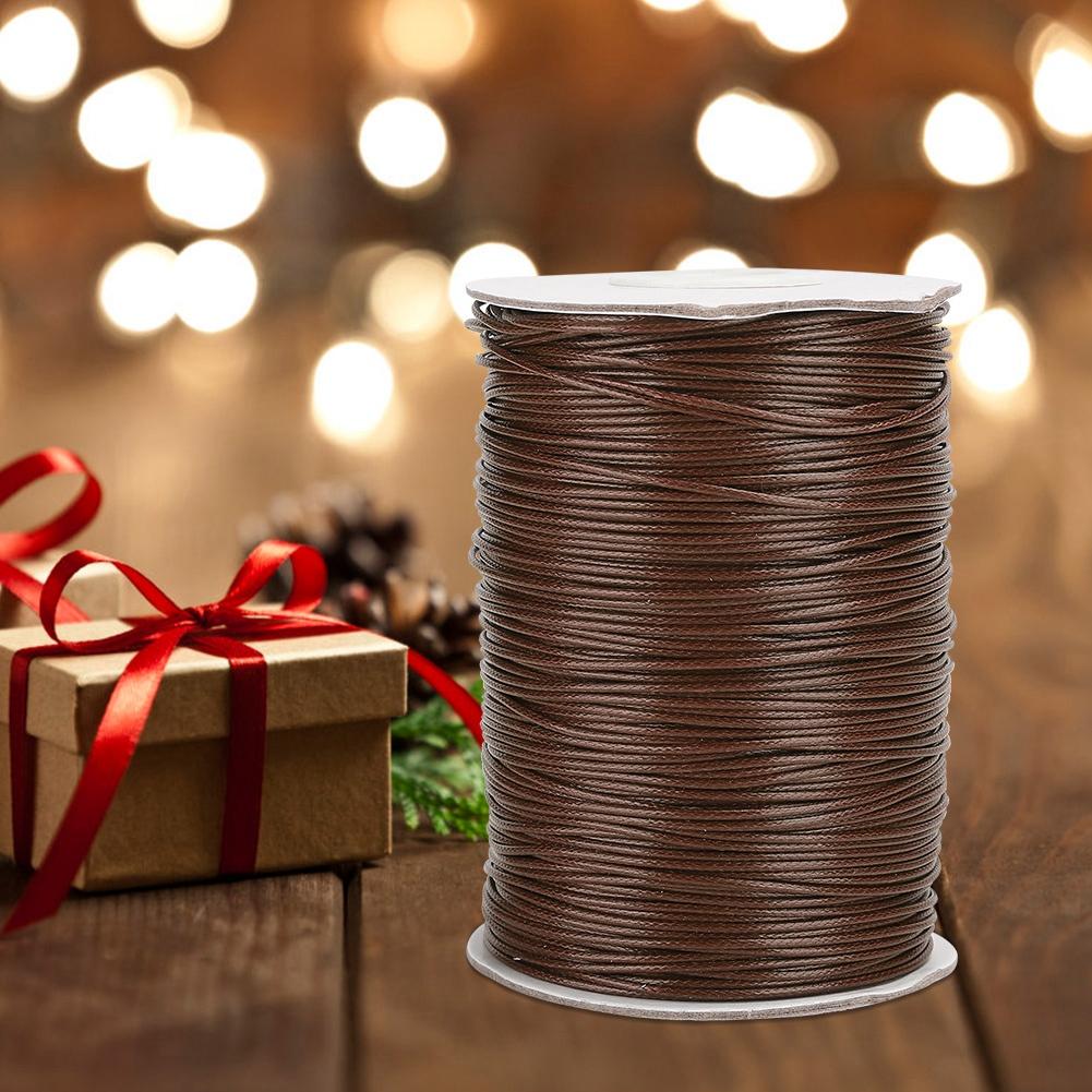 160m Wax Line DIY Environmentally Friendly Hand Woven Rope Necklace Cotton Thread 1mm(35 # Beige )