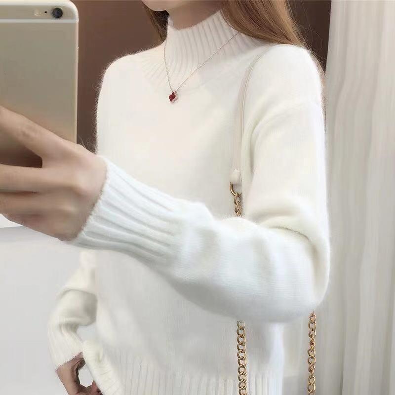 Frauen Pullover Rollkragen Pullover Koreanische Version Lose Kurze Student Bodenbildung Shirt Lose Alle-spiel Pullover