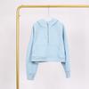 LULU Women's Hooded Half-Zip Terry Cloth Sweatshirt with Gold Logo & Zipper, Plus Velvet Yoga Wear