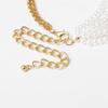 Punk Unique Chunky Thick Twisted Chain Feminine Charm Necklace Neo-Gothic Multilayer Imitation Pearl Pendant Necklace