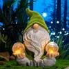 Valery Madelyn Gardening Ornament - Gnome Yoga Time - Earth Fairy Gnome Garden Light - Solar Light - Outdoor Garden Ornament - Garden Decoration - Mot