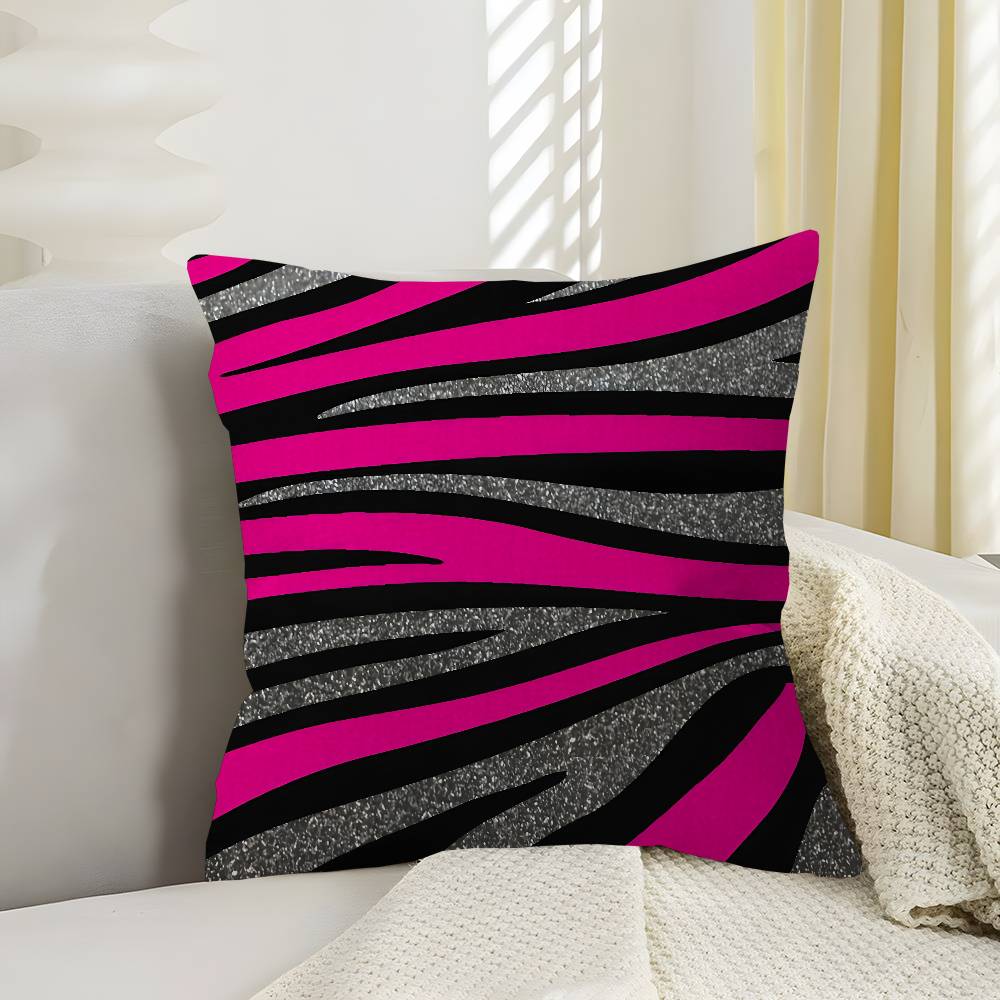 Black White Color Print Zebra Pillow Gift Home Office Decoration Bedroom Sofa Car Cushion Cover Case 45x45