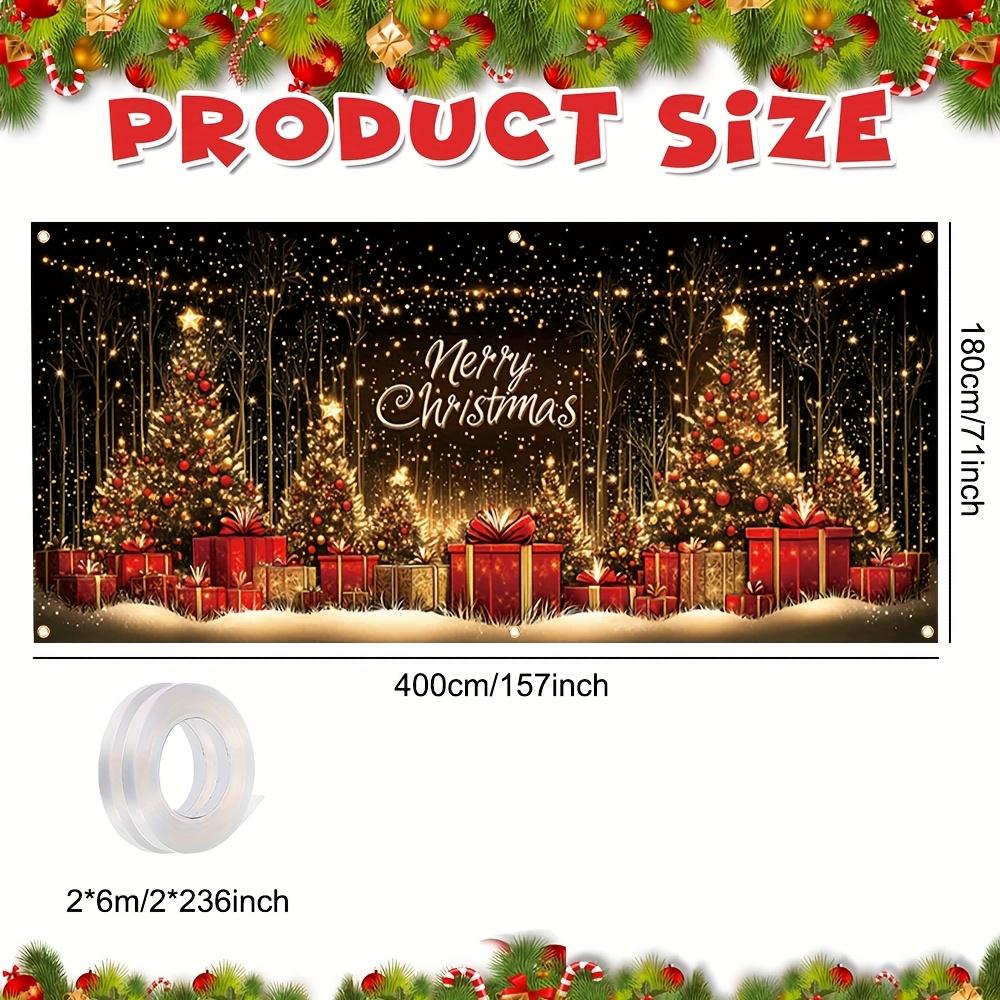 1pc Christmas Garage Door Banner - Polyester Holiday Background with Christmas Tree and Gift Box Design, for Indoor/outdoor Use