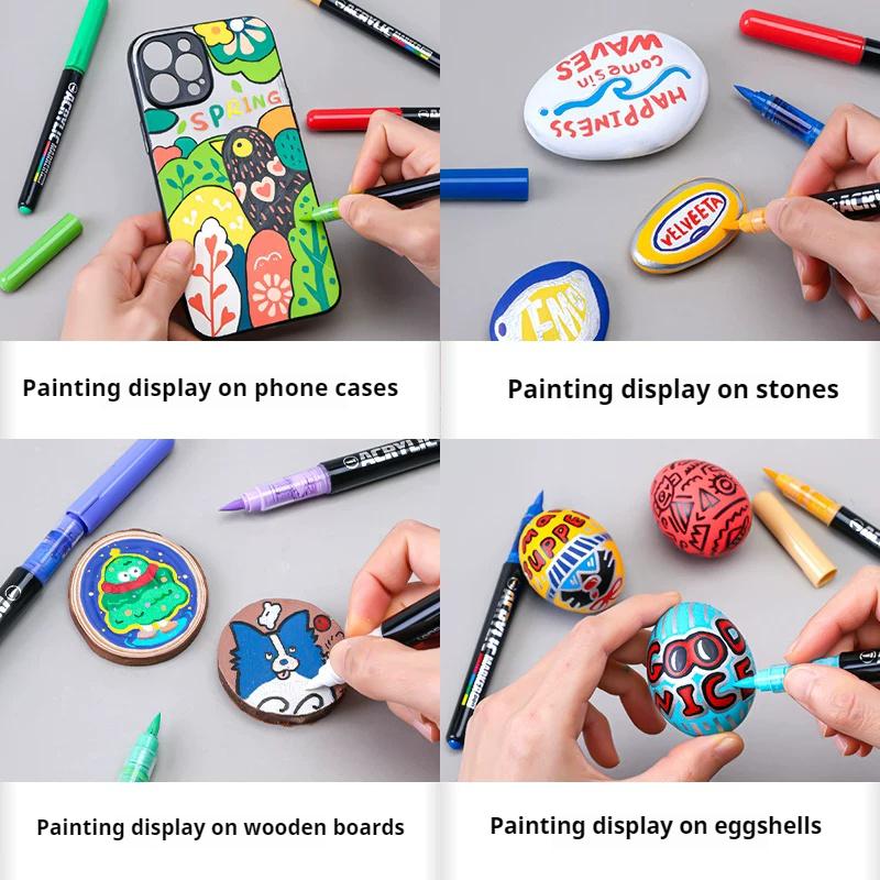 LANGUO 48/72/96 Colors Direct Liquid Colors Acrylic Paint Pens Brush Marker Pen for Student DIY Graffiti Drawing Painting Pen