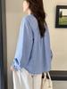 Spring 2026 Retro Stand Collar Ruffle White Shirt - Versatile Commuting Top