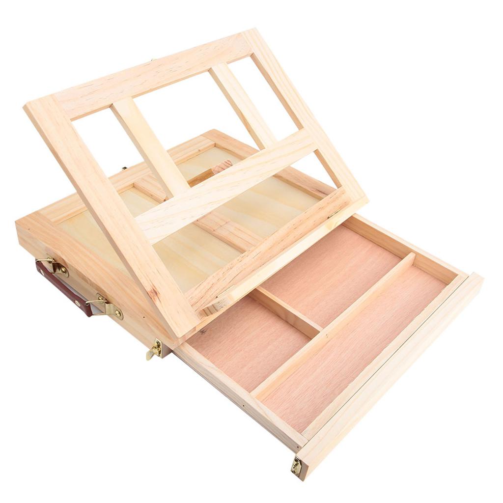Adjustable Folding Artist Easel Drawing Painting Portable Tabletop Easel Box with Drawer