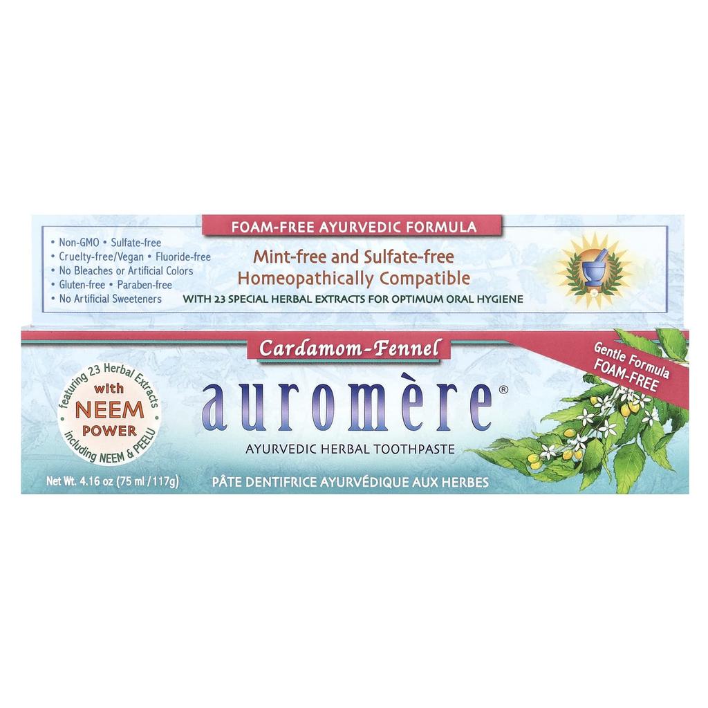 Ayurvedic Herbal Toothpaste, Non-Foaming, Cardamom-Fennel Flavor, 4.16 oz (117 g)