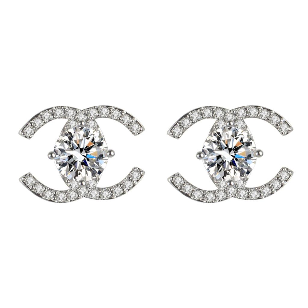 Korean Full Pave Zircon Hypoallergenic Round Stud Earrings