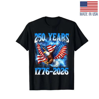 American Flag & Eagle 250th Birthday T-Shirt (1776-2026) -Commemorative 250 Year