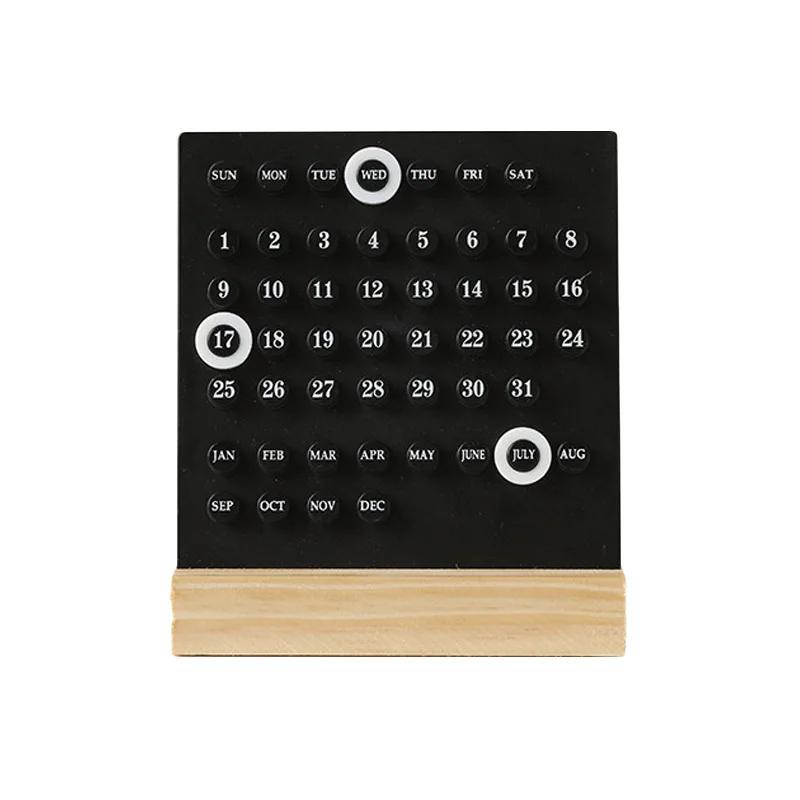 

Креативная акриловая деревянная основа, ручная работа, сделай сам, настольный календарь, офисный настольный домашний декор, цифровые маленькие украшения, реквизит для съемки чёрный
