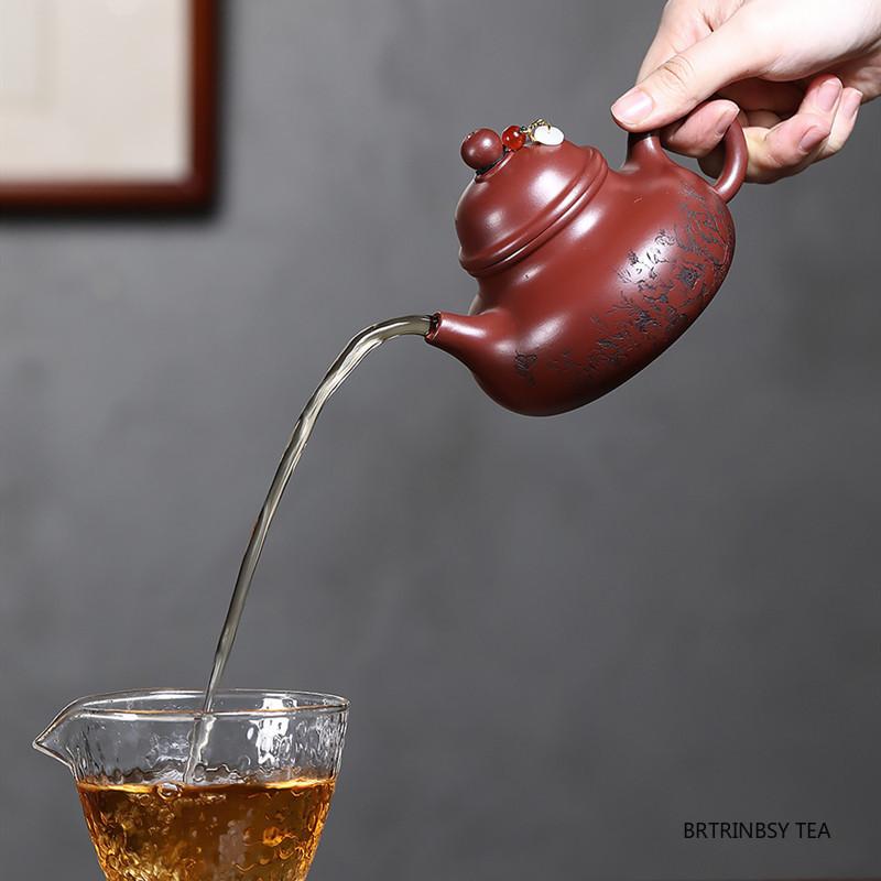 270ml Chinese Yixing Purple Clay Teapot Tradition Handmade Flowers Tea Pot Household Beauty Tea Infuser Kettle Zisha Teaware