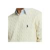 Polo Ralph Lauren FW22 Solid Logo Embroidered Cable Knit Cashmere Sweater Men Sweater Cream 710876762-010