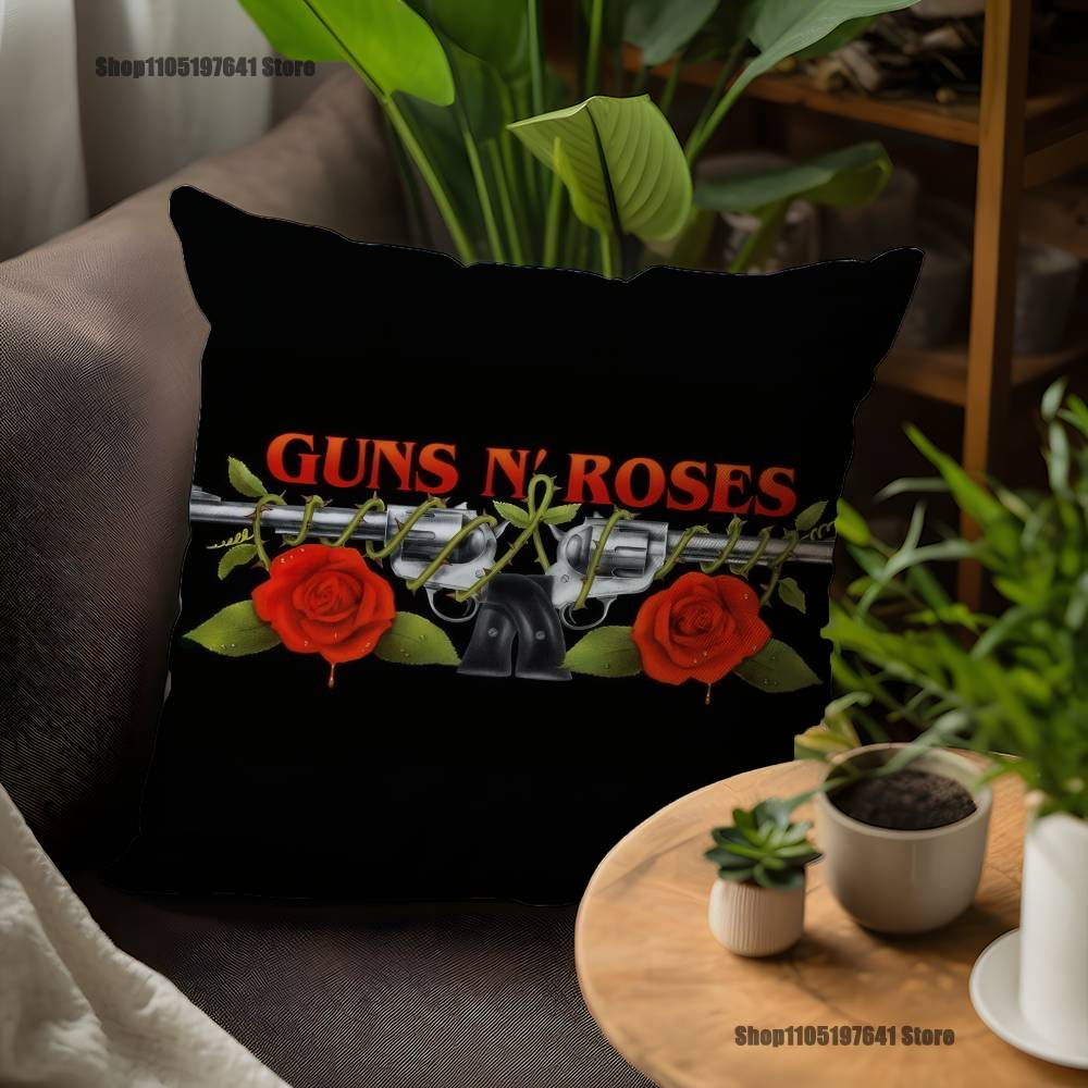 Band G-Guns N Roses Pillow Case For Sofa Decor Car Office Room Printing Cushion Cover Decorations and Protector