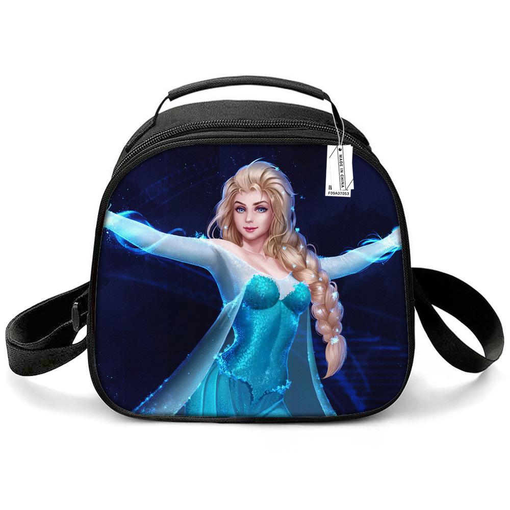 Princess Elsa Cartoon Cute Lightweight Small Meal Bag Elementary School Lunch Box Bento Bag Student Lunch Box