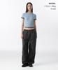 MUSINSA STANDARD WOMAN Women'S Slim Lace Trim T-Shirt [Cloudy Blue/Brown]