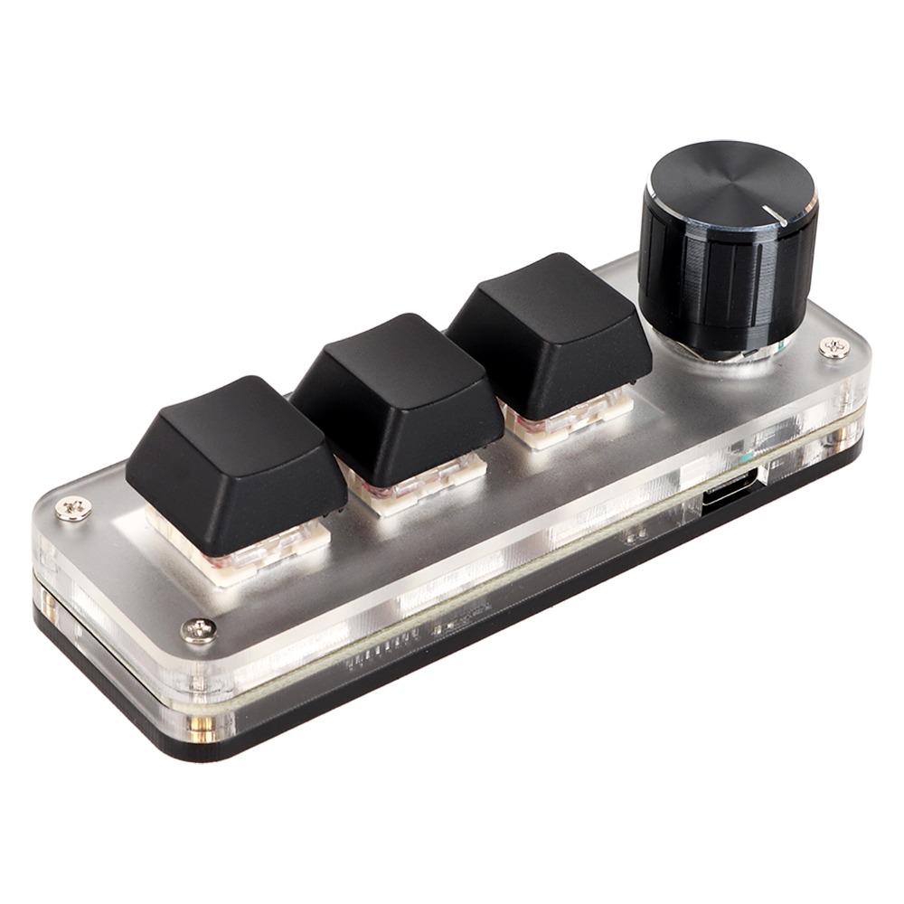 USB-Anschluss Mechanische Tastatur 3 Tasten 1 Drehknopf/4 Tasten Programmierbare Tastatur Desktop-PC