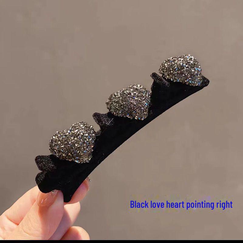 Flocking Love Diamond Hair Clip: New Year's Hair Braiding & Bangs Accessory