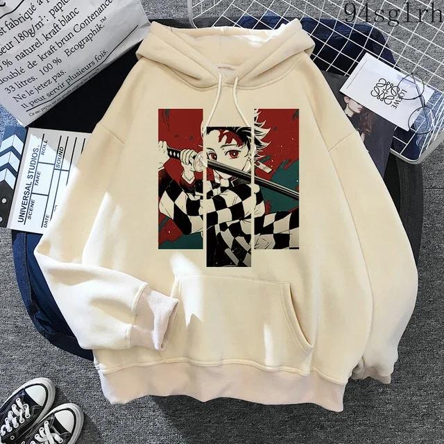 Cute Nezuko Anime Print Hoodies Women Demon Slayer Manga Sweatshirts Tanjiro Kimetsu No Yaiba Hoodie Harajuku Streetwear Clothes
