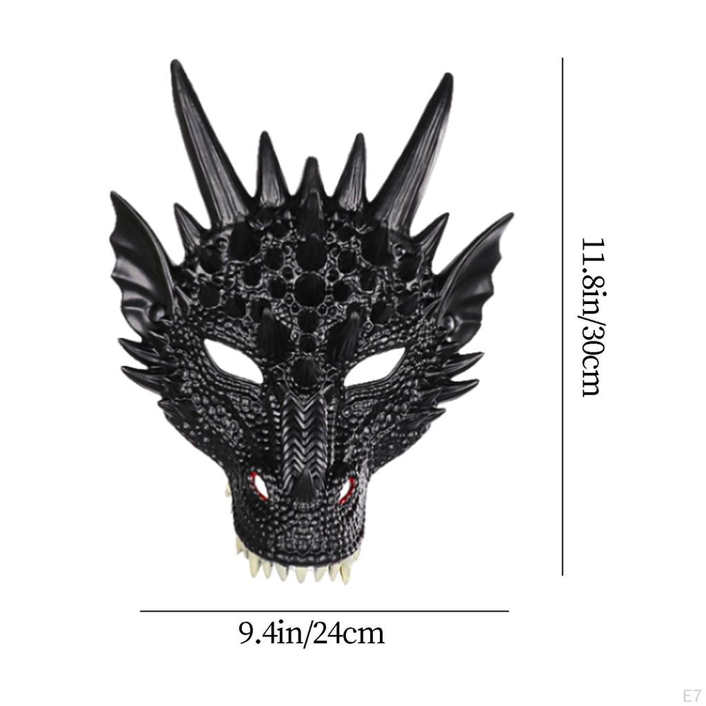 Maska smoka 3D Maski dinozaura Straszna Uniwersalna Akcesoria do kostiumu na Halloween Półtwarz Cosplay
