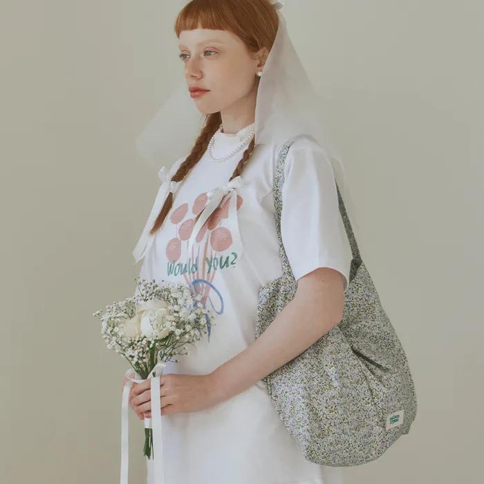 Floral eco bag _ Blue bouquet