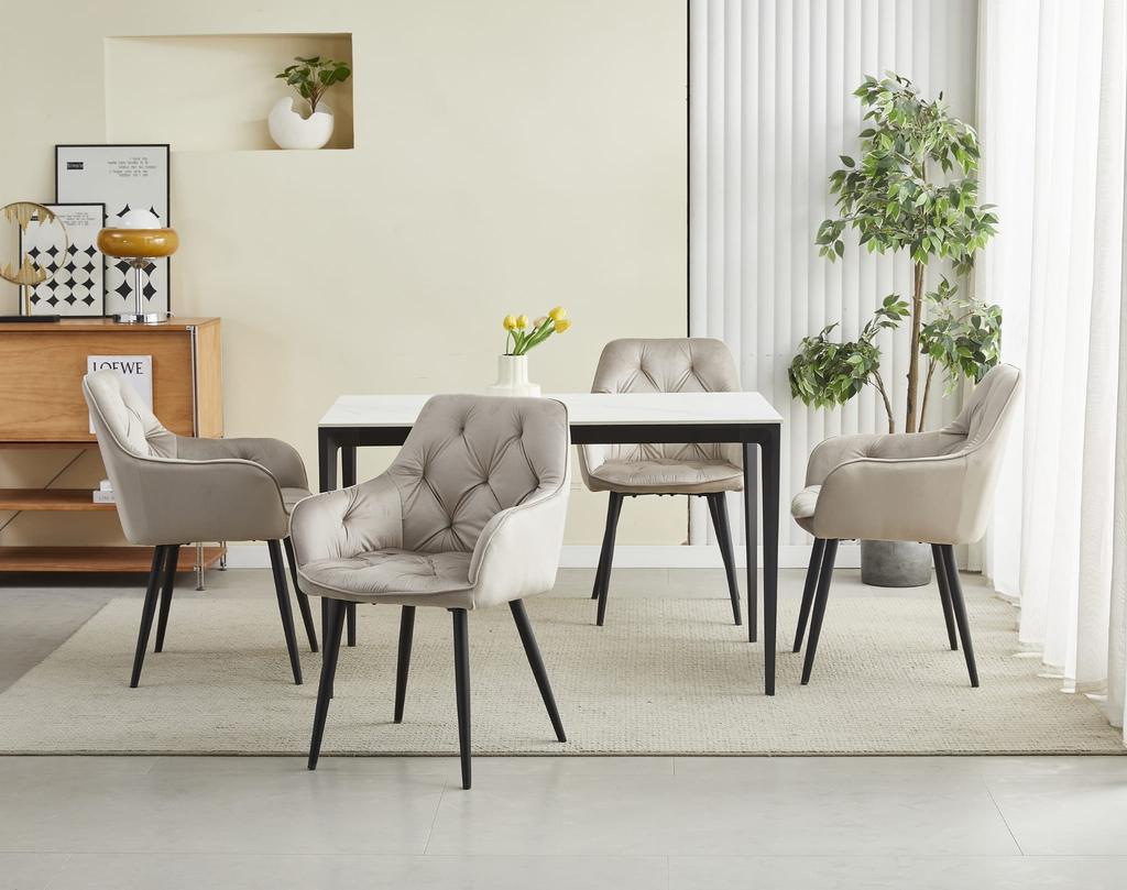 JORK chair - dark beige velvet / black legs x 1