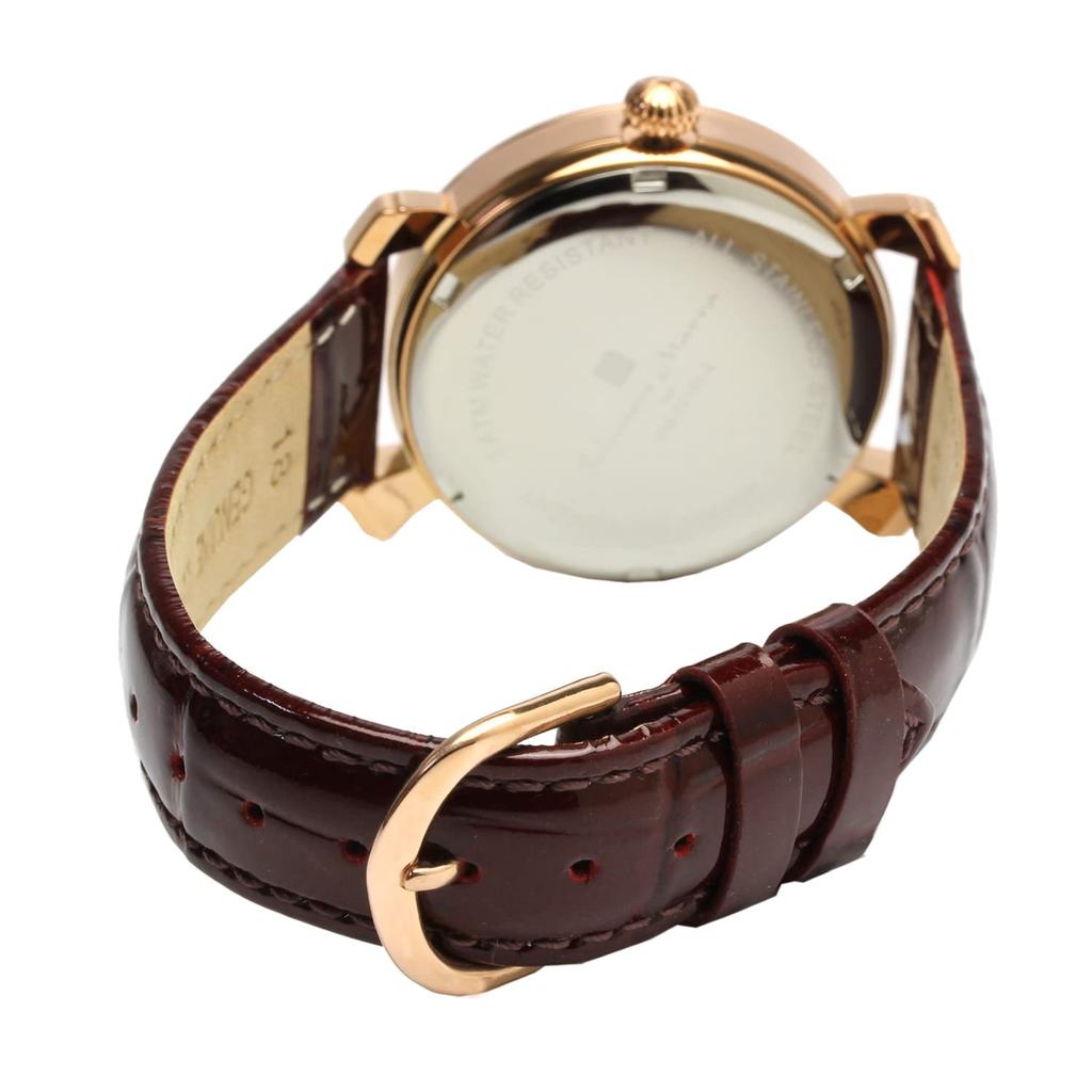 Leather [Salvatore Marra] Watch, Multi-faceted Glass, Strap, Gradient, Women's, Brown/Pink Gold, SM22151-PGBR