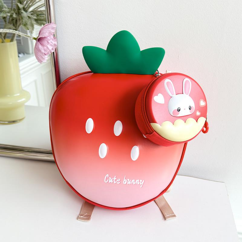 Cute Strawberry-shaped Eggshell Backpack for Children, A Casual and Fashionable Backpack for Boys and Girls
