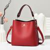 Women's Minimalist PU Leather Bucket Bag, Large Capacity Top Handle Crossbody Shoulder Purse with Adjustable Strap