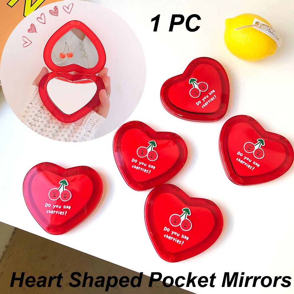 

Pattern Double-sided Mini Heart Shaped Mirrors Makeup Mirrors Cosmetic Mirrors Pocket Mirrors красный