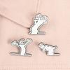 Fun Emotion Figure Enamel Pin Simple Outline Goofy Gesture Line Alloy Brooches Lapel Fashion Badge Jewelry Gift For Friends