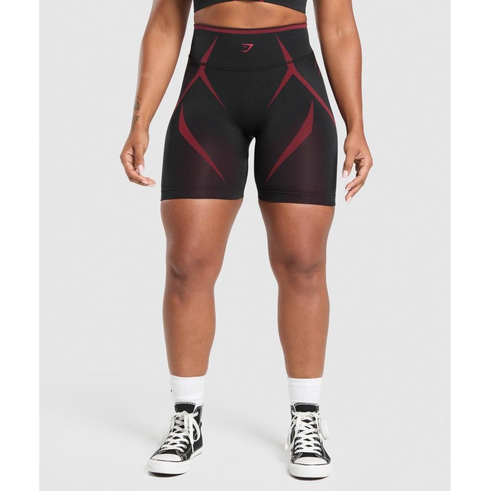 

Gymshark Бесшовные шорты Apex Lift, черные, карминно-красные B3c7u Bb4j