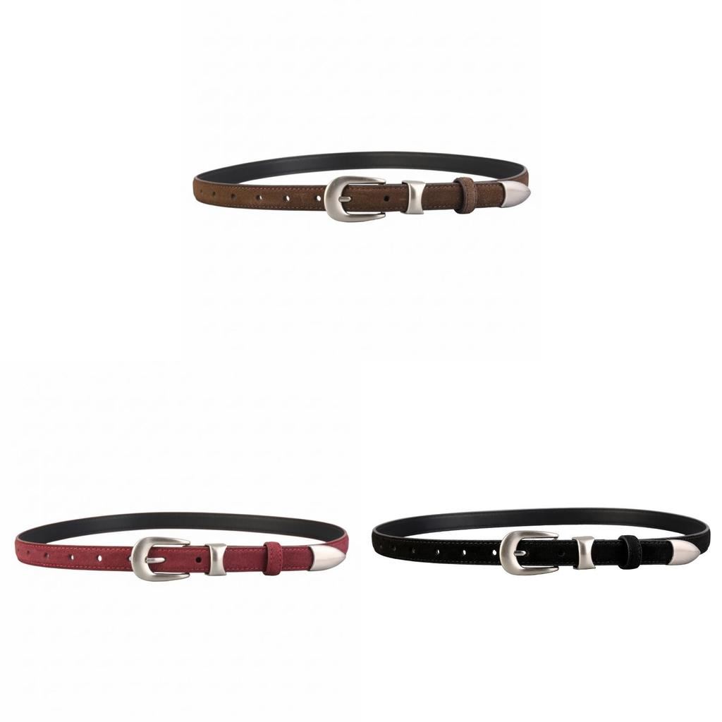 Minimalist Leather Belt For Women With Alloy Buckle For Casual And Office Wear