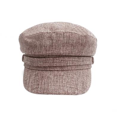 Female Fahsion Beret Cotton Linen Solid Color Flat Brim Cap