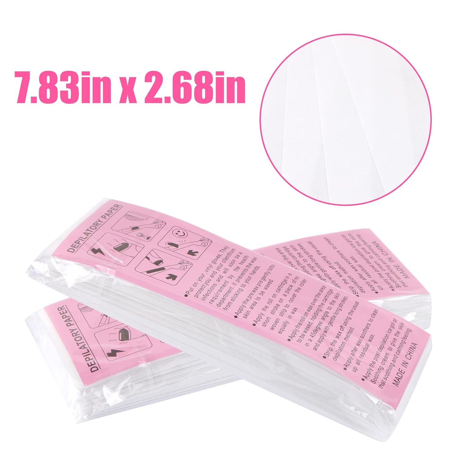 CABAX 8   x 2.7   Disposable Hair Removal Tool Depilatory Paper Nonwoven Cloth Epilator Women Wax Strip Paper Shaving Roll Waxing Smooth Legs, 50