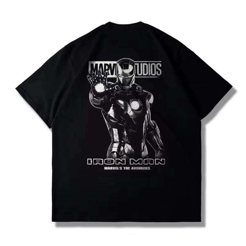 2026 nowa Marvel Prawdziwa Nowa Piękność Marvel Współpraca Iron Man Męska T-shirt Bawełna Krótki Rękaw Luźny Codziennyv Vintage miękki