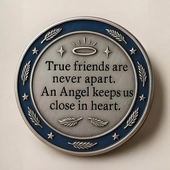 Friendship Protection Angel Souvenir Coin Metal Carving Guardian Angel Collectible Coin Round Badge Home Decoration Friends Gift